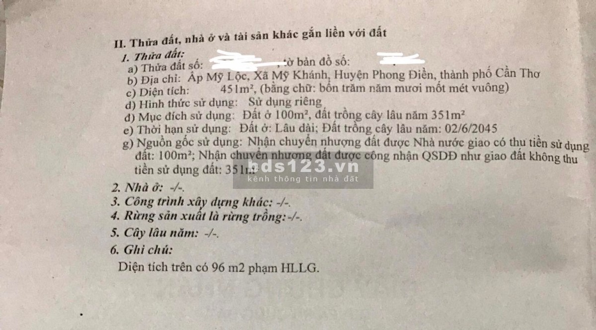 451m2 Đất Mặt tiền Siêu đẹp Trường Tiền - Bông Vang, Mỹ Khánh, Cần Thơ chỉ 13tr/m2