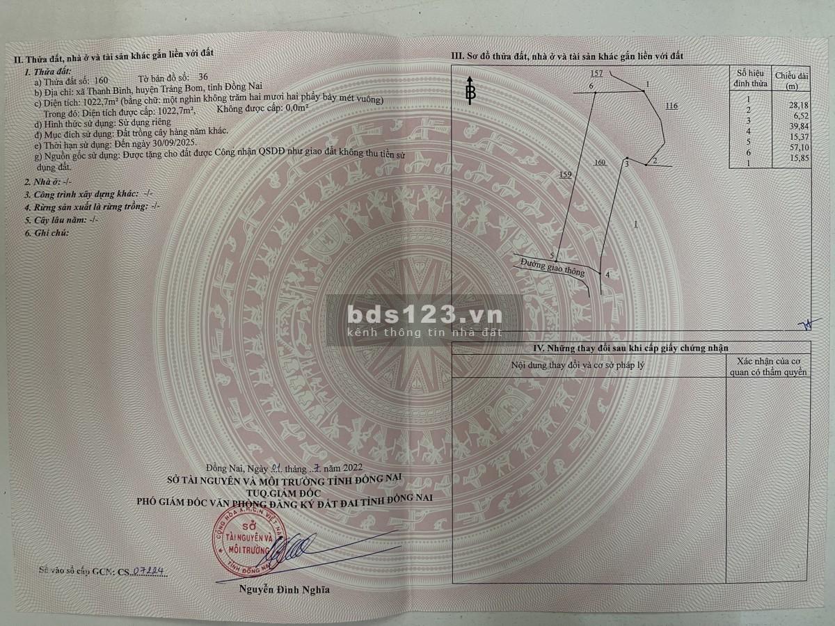 Bán vườn Thanh bình - Trảng bom. Sổ hồng riêng