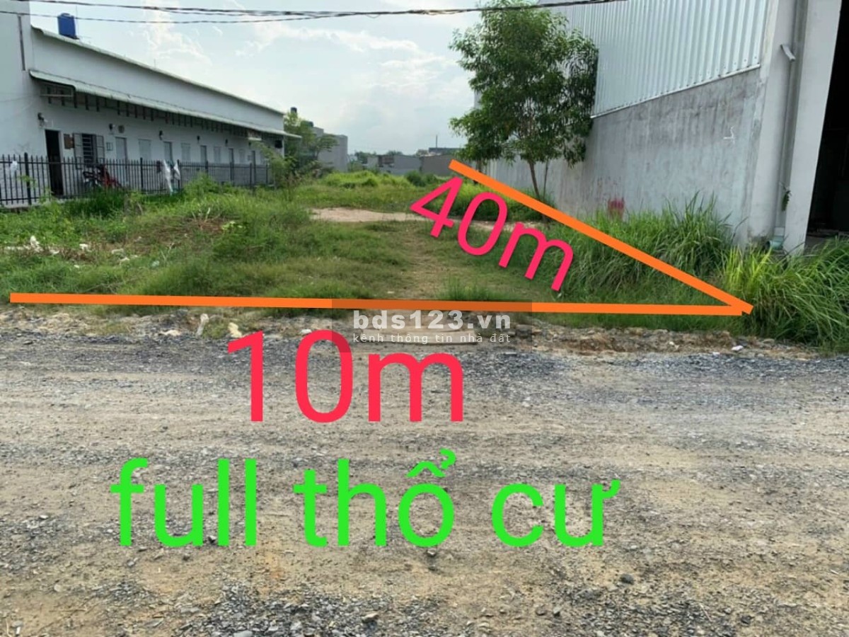 Bán lô đất ngang 10 dài 40, full thổ cư, đường thông xe tải đầu tư sinh lời