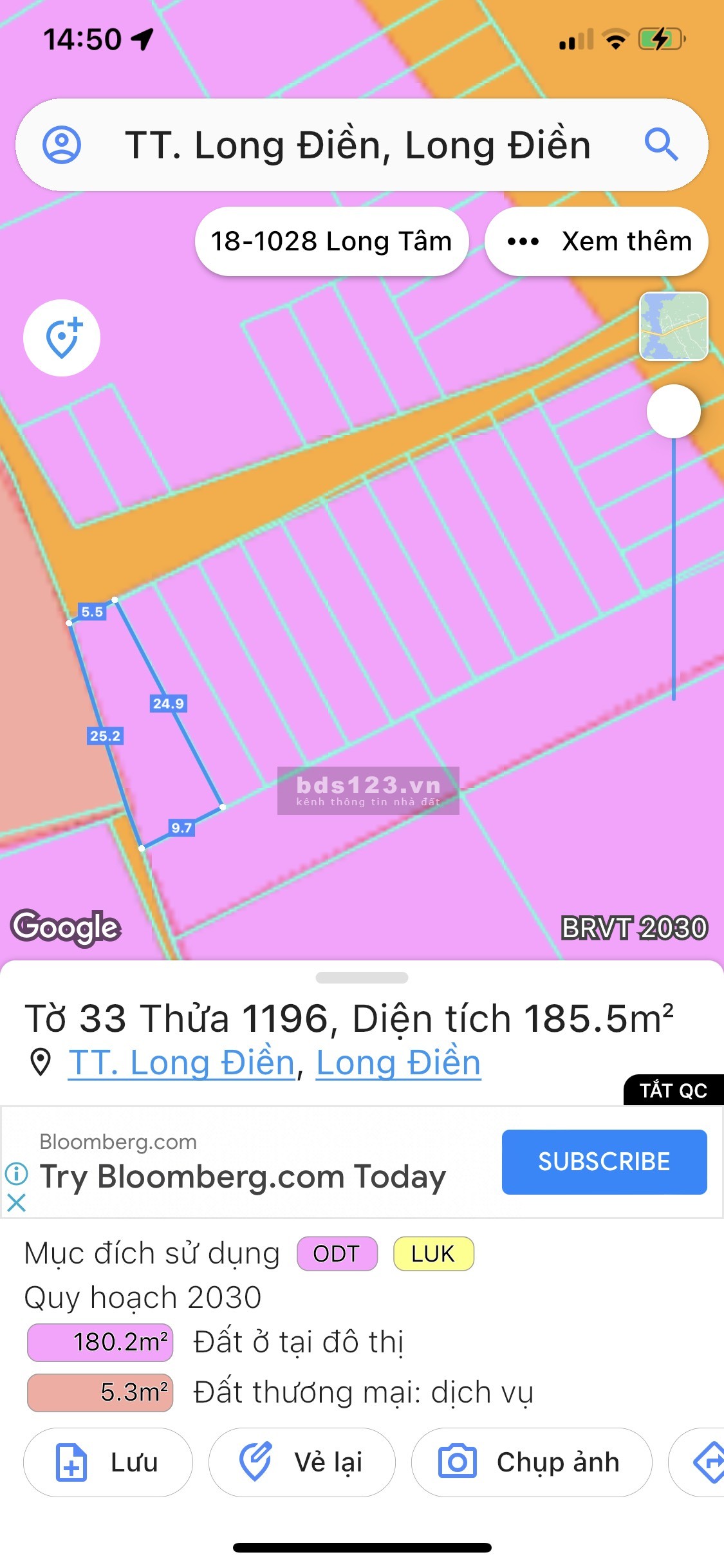 Khách kẹt tiền bán gấp lô đất ngay thị trấn Long Điền, Bà Rịa - Vũng Tàu, chỉ 15tr/m2.