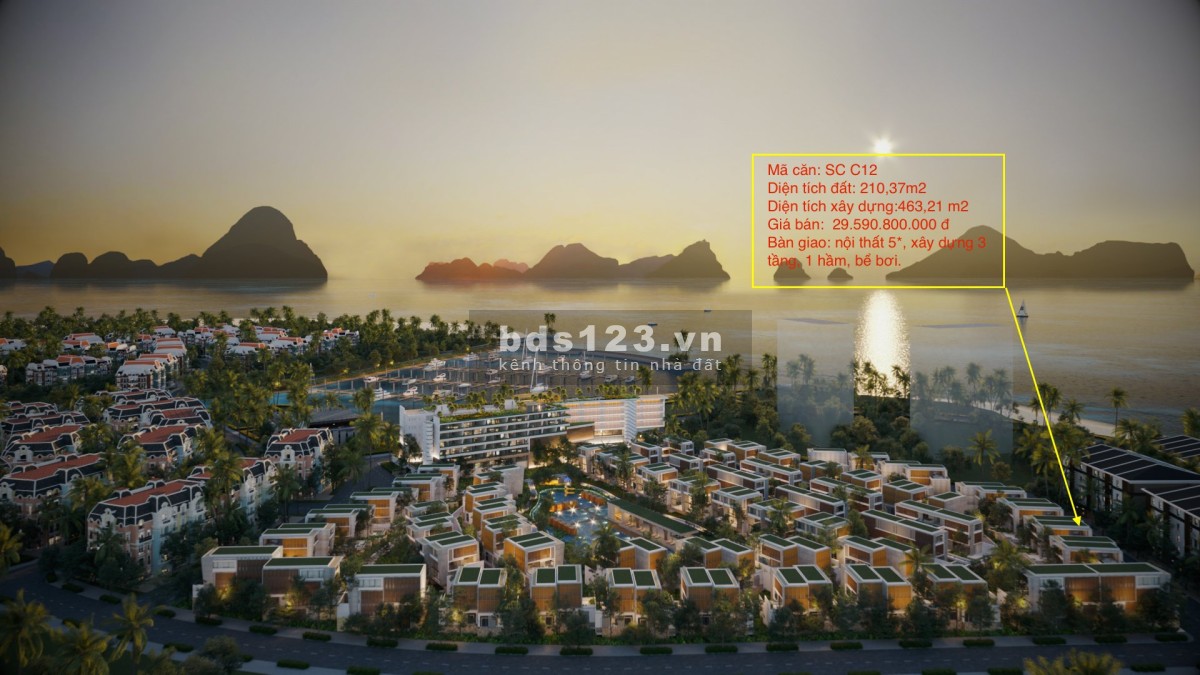 Bán ngay căn biệt thự mặt biển 254m2 giá 135tr/m đầy đủ nội thất 5 sao, pháp lý lâu dài