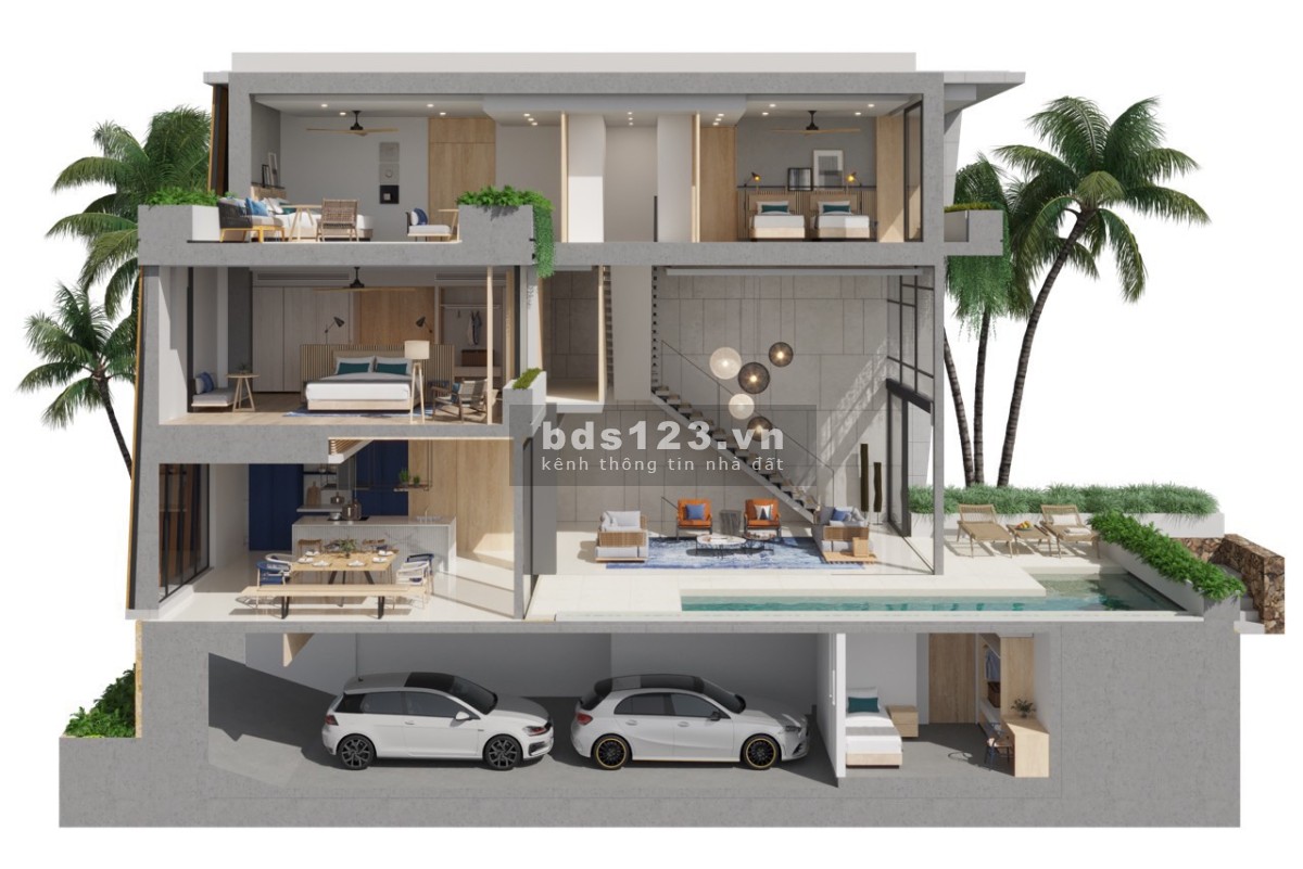 Bán ngay căn biệt thự mặt biển 254m2 giá 135tr/m đầy đủ nội thất 5 sao, pháp lý lâu dài
