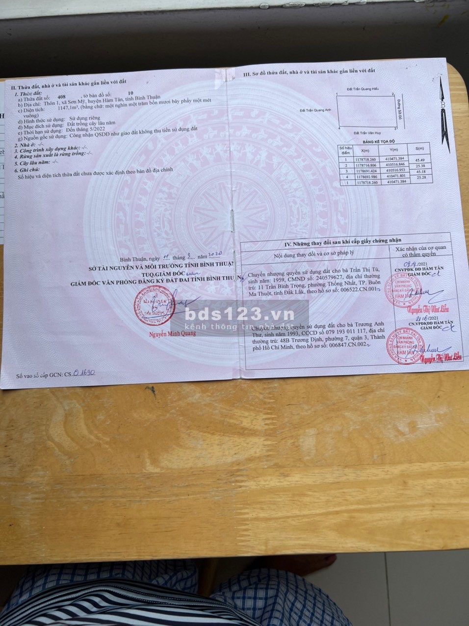 Bán đất trung tâm kcn Becamex Hàm Tân cách Quốc lộ 55 đúng 189m, lh 0965 65 69 68