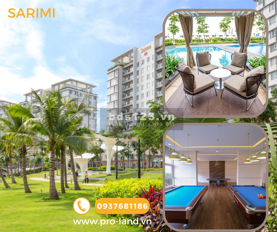 Bán căn hộ Sarimi 2PN. Full nội thất, view công viên đẹp nhất dự án, giá chỉ 9.5 tỷ. LH 0937681186