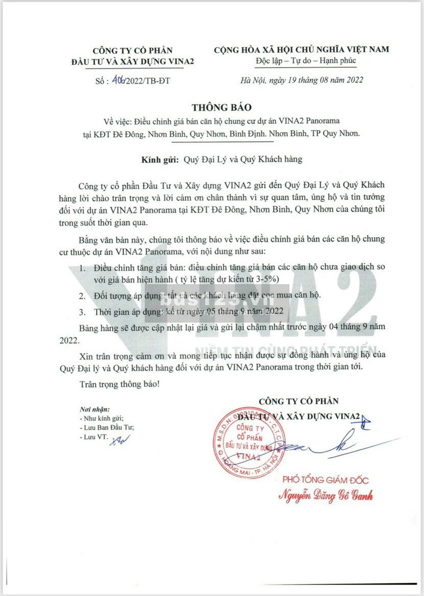 Giá bán và thông tin mới nhất Chung cư Vina2 Panorama Quy Nhơn