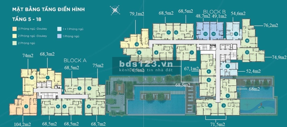 Chính chủ bán nhanh căn hộ Dlusso căn góc 3PN doukey, dt 104m2, view trực diện sông.