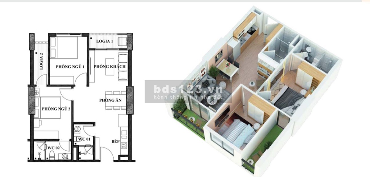 Bán căn 2 phòng ngủ chung cư Vina2 Panorama Quy Nhơn, giá 1.1 tỷ