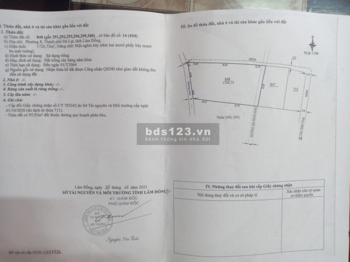 Bán nhanh lô đất nông nghiệp ngay hẻm 6b đường Tôn Thất Tùng