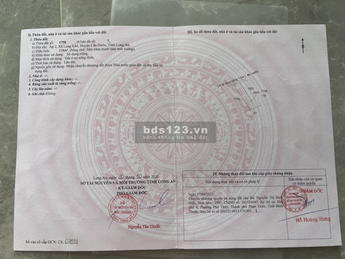Bán đất nền full thổ ở xã Long Khê, Cần Đước, gần KDC, trường, siêu thị, UBND xã, LH: 05 666 666 88