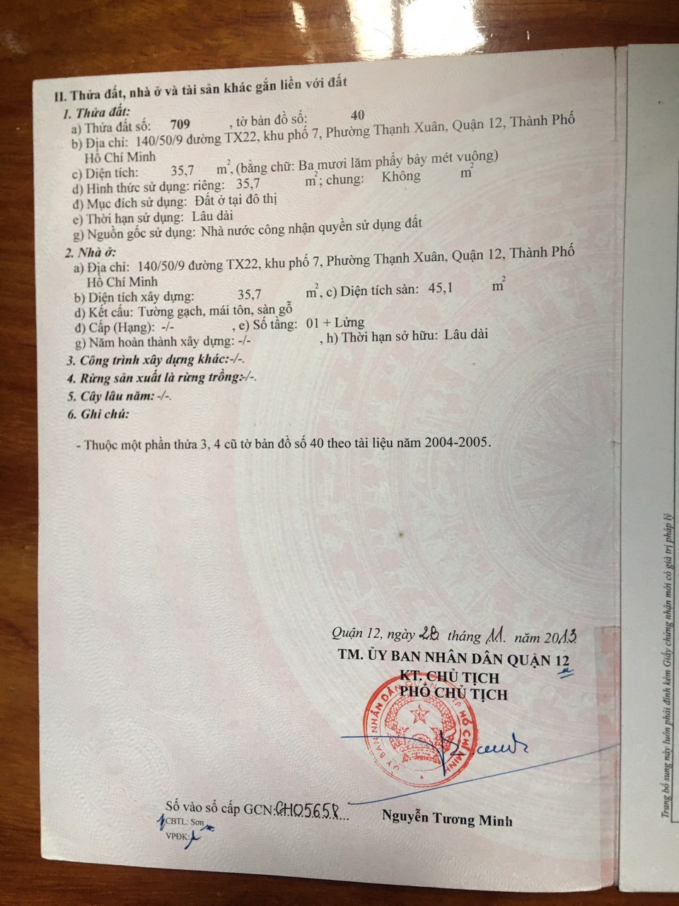 Bán nhà chính chủ 1 sẹc Thạnh Xuân 22 Quận 12 giá bán 2.35 tỷ, thương lượng