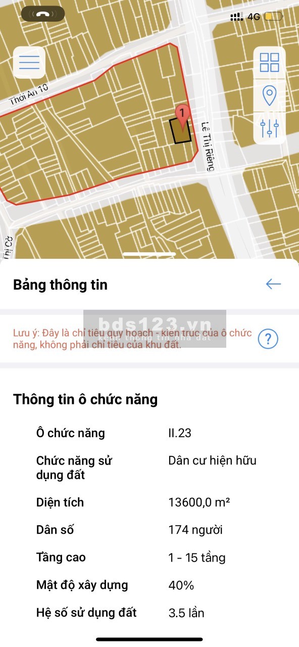 Bán lô đất diện tích 400,7 m2 2 mặt tiền đường Lê Thị Riêng, P. Thới An, Q. 12, Tp. HCM.