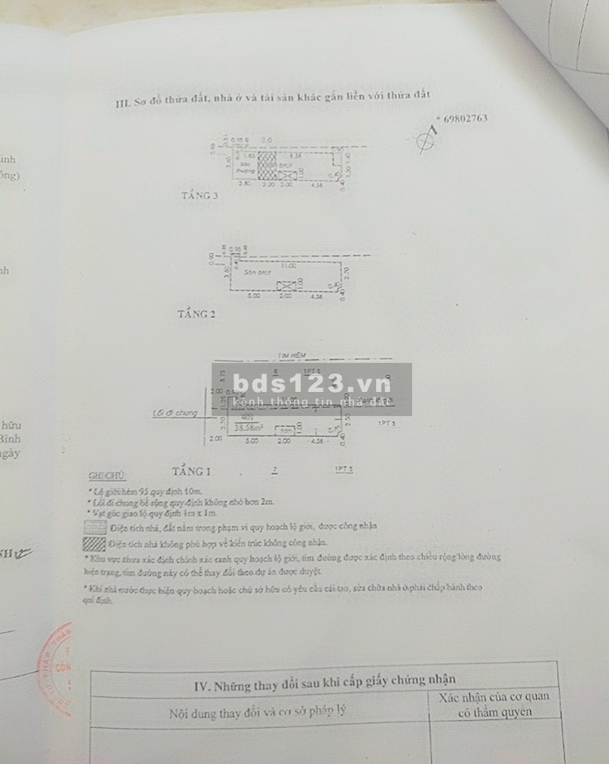 Bán nhà 1 trệt 3 lầu hẻm 107 Phạm Văn Hai P3 Tân Bình lh 0909342693