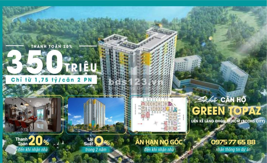 Căn hộ Làng Đại Học Quốc Gia TPHCM chỉ 1,75 tỷ đồng, thanh toán trước chỉ 350 triệu đồng