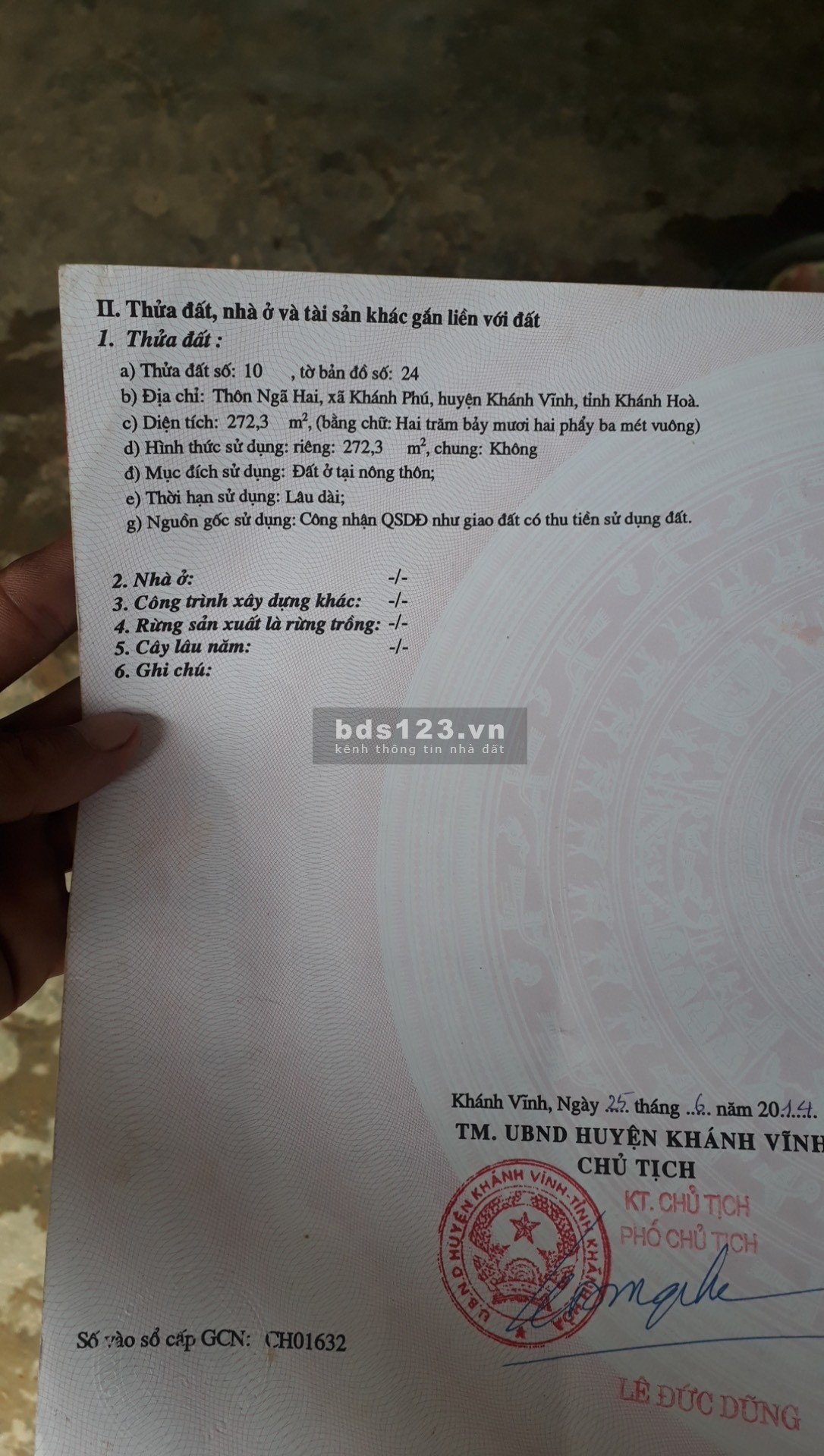 Bán đất xã Khánh Phú cách đường chính YangBay chỉ 90m