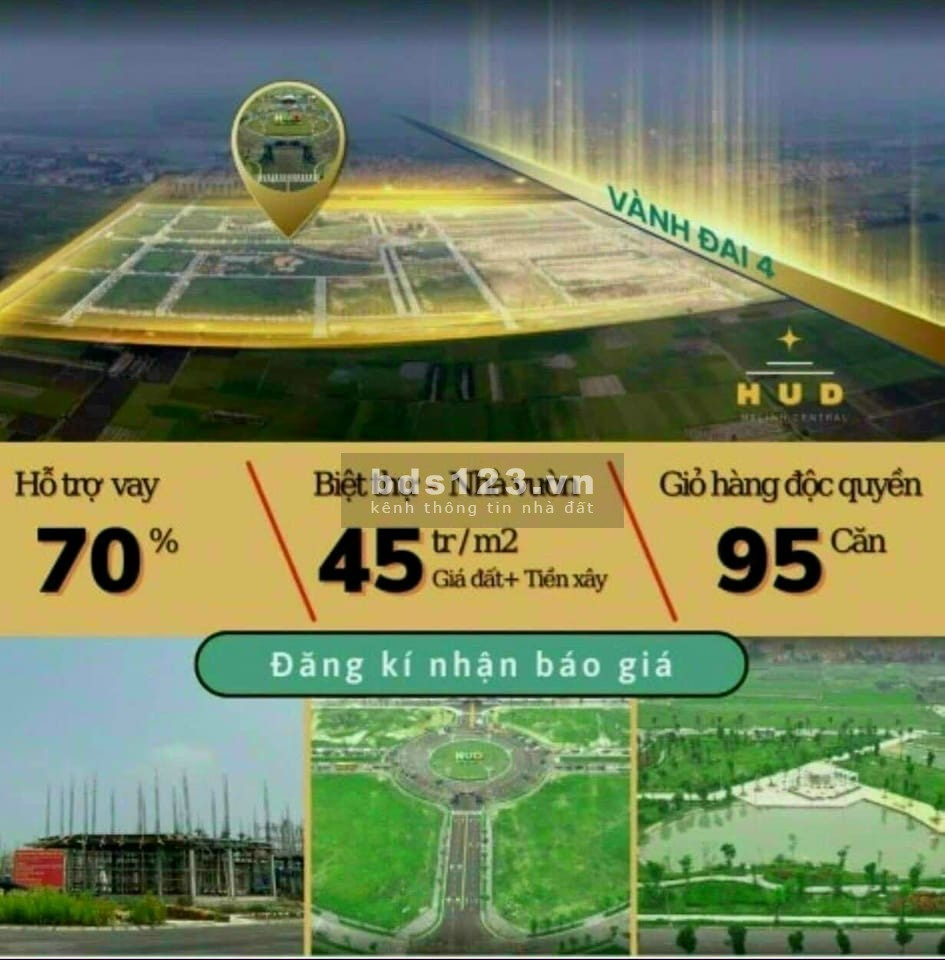 CHỈ TỪ 3 tỷ sở hữu ngay căn bthu nhà vườn 125m2 dự án HUD MÊ LINH, có sổ đỏ
