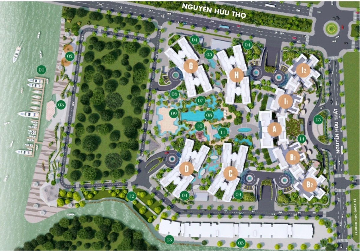 Căn hộ 2 mặt view sông, 2 mặt tiền đường, có bến du thuyền chỉ từ 500 triệu
