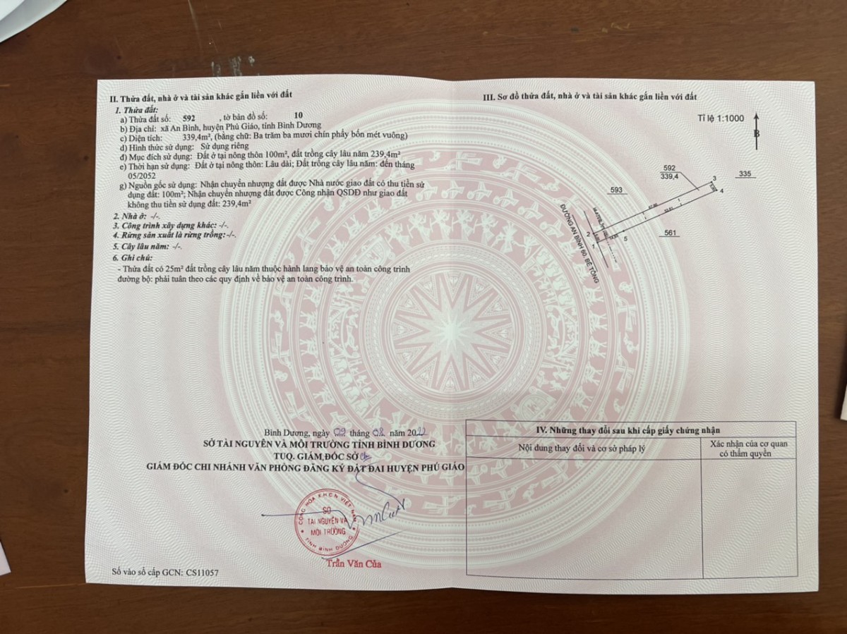 Bán đất thổ cư sổ sẵn tại Bình Dương cách KCN 3km giá đầu tư