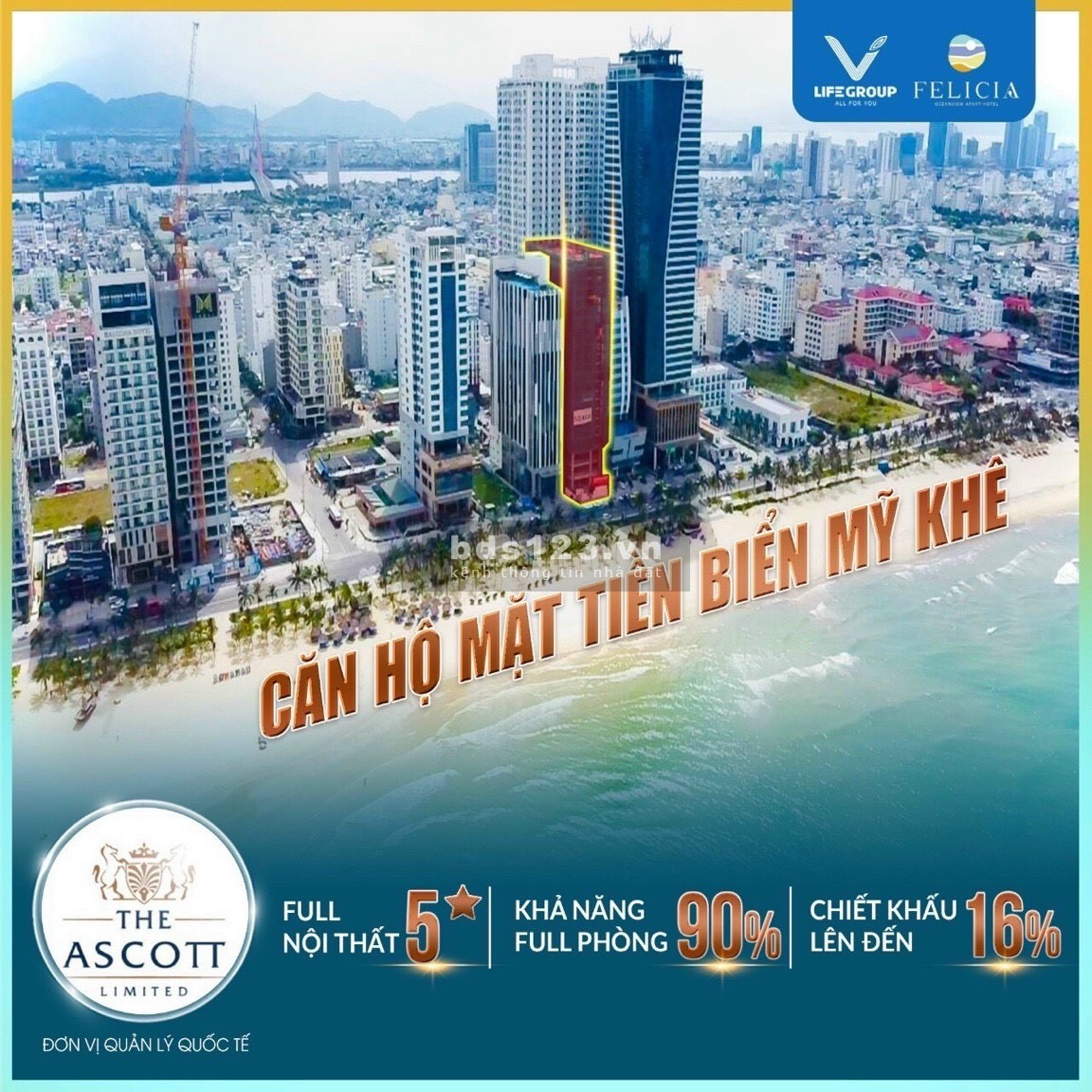 Bán căn hộ 5* mặt biển Mỹ Khê Đà Nẵng với tiềm năng đầu tư x3 lợi nhuận