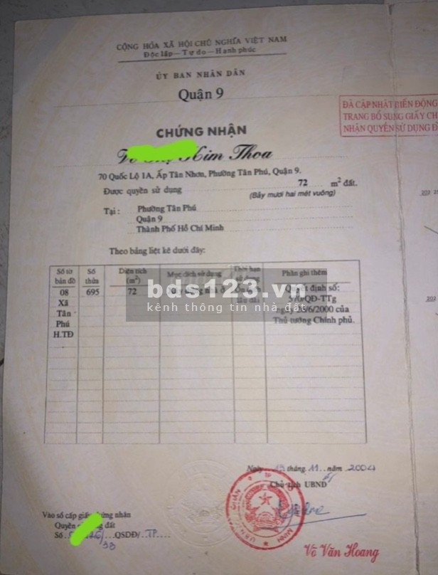 Bán đất mặt tiền đường 225B Q9 gần BV Ung Bướu cơ sở 2