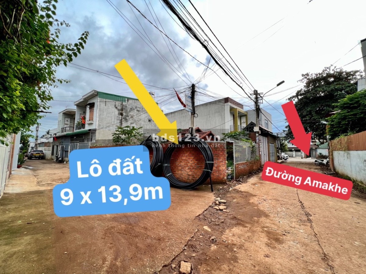 Một lô đất 2 mặt tiền cực đẹp tại hẻm 139 Ama Khê phường Tân Lập, giá tốt