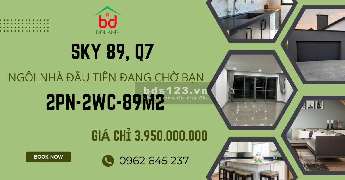 Chính chủ cần bán căn hộ Sky 89 2pn-2wc-89m2 giá chỉ 3.9 tỷ, lh 0962645237 TUẤN