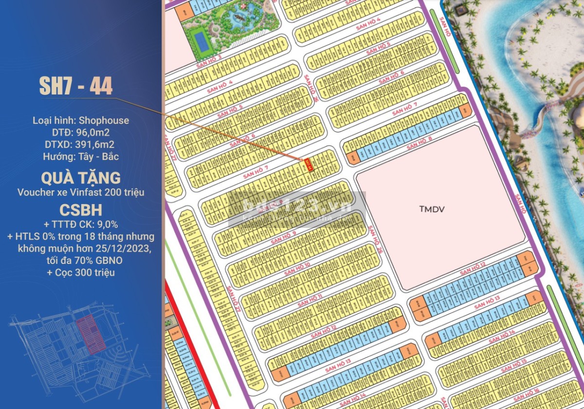 San Hô 7-4x, 96m2 giá đợt đầu của CDT, rẻ hơn thị trường 15%, siêu hiếm, giá 17.x tỷ