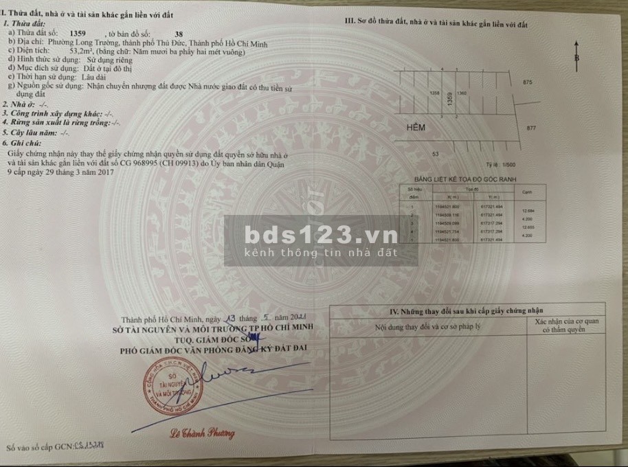 Bán đất thổ cư hẻm 47 phường Long Trường, quận 9 thành phố Thủ Đức LH 0909286901