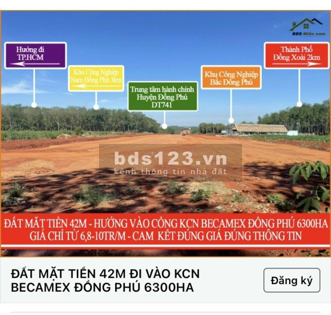 Bán lô đất nền tuyến 4 ngã tư đường 42, 28m giá rẻ. cơ hội đầu tư đón đầu KCN Becamex 6300ha