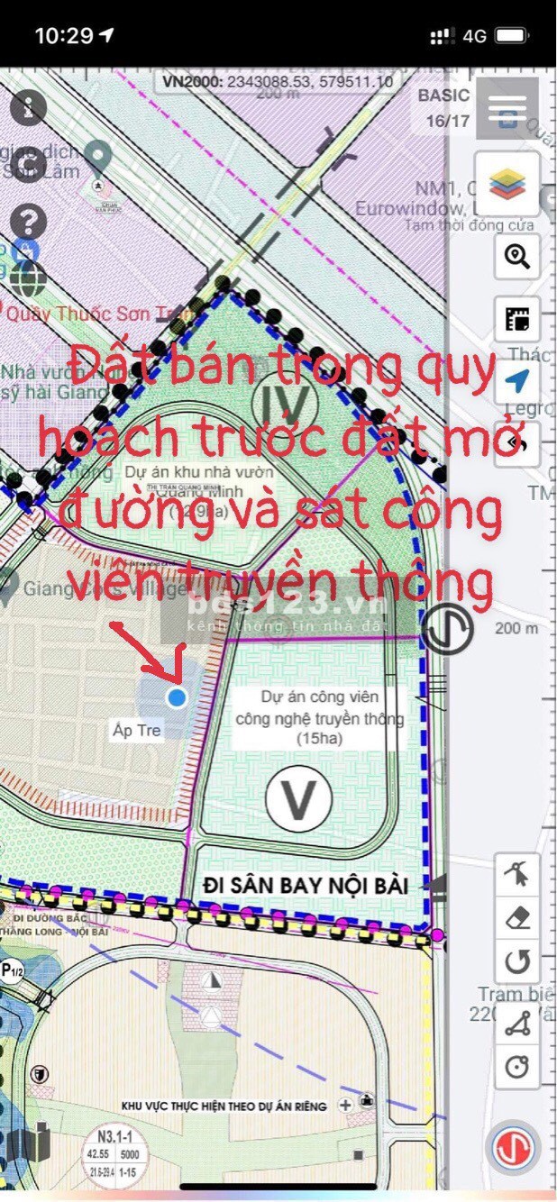 Gần khu công nghiệp Quang Minh, mặt trước là Dự án công viên truyền thông (15ha)