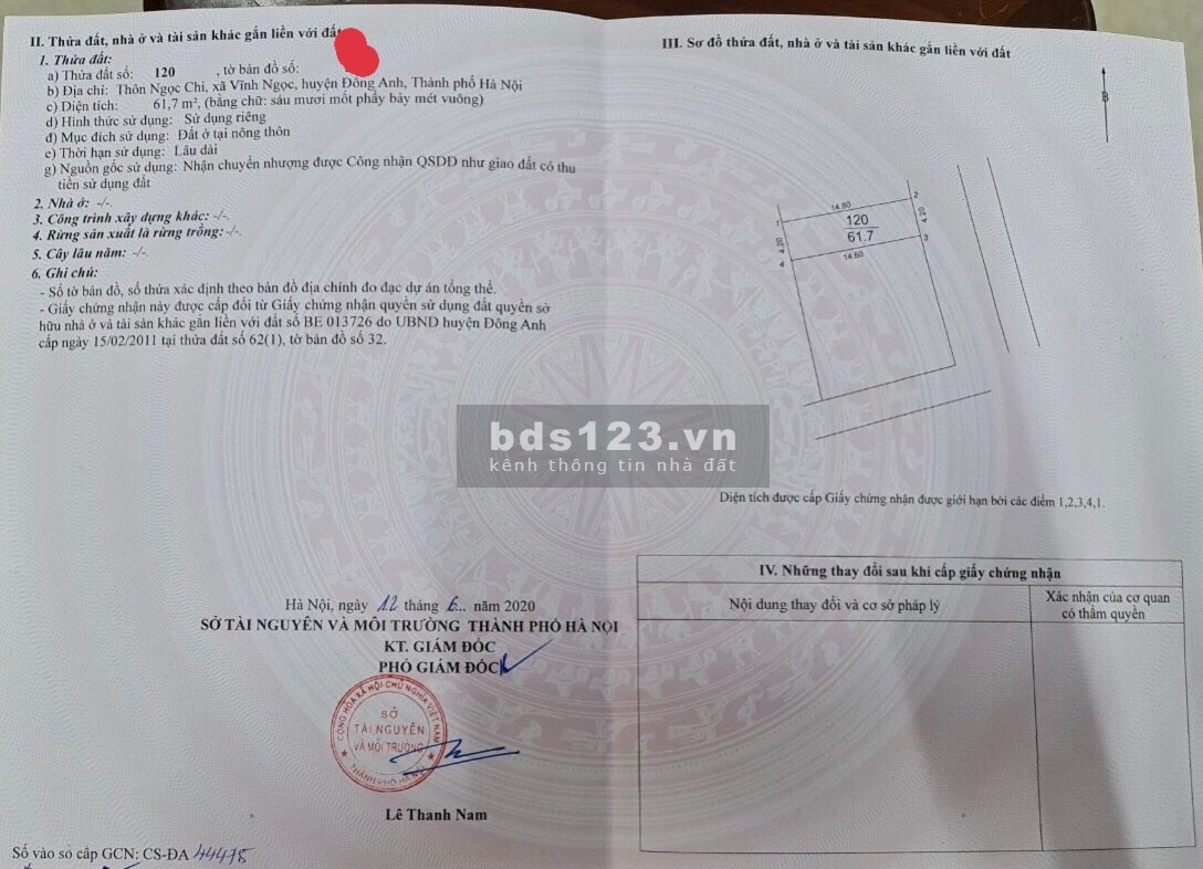 Bán lô đất Á Hậu, bìa làng thôn Ngọc Chi, Vĩnh Ngọc, Đông Anh, Hà Nội