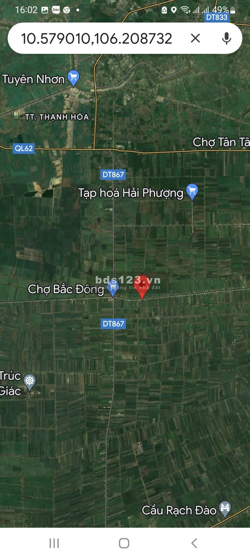 Lô đất 16 công mặt tiền DH40, Thạnh Mỹ, Tân Phước TG lh 0976185907