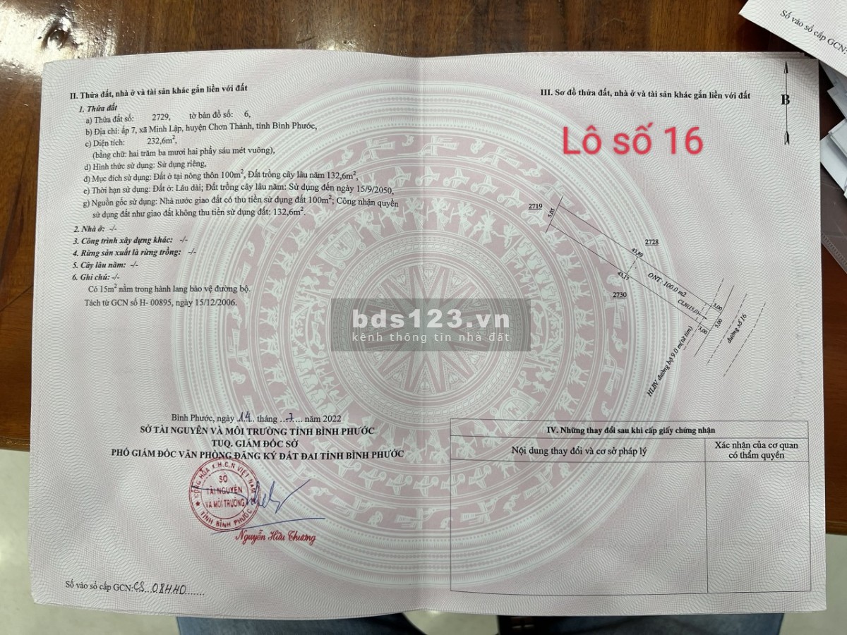 Trả trước 390tr sở hữu ngay đất mặt tiền đường số 16, cách đường Đại Nam Minh Lập chỉ 200m