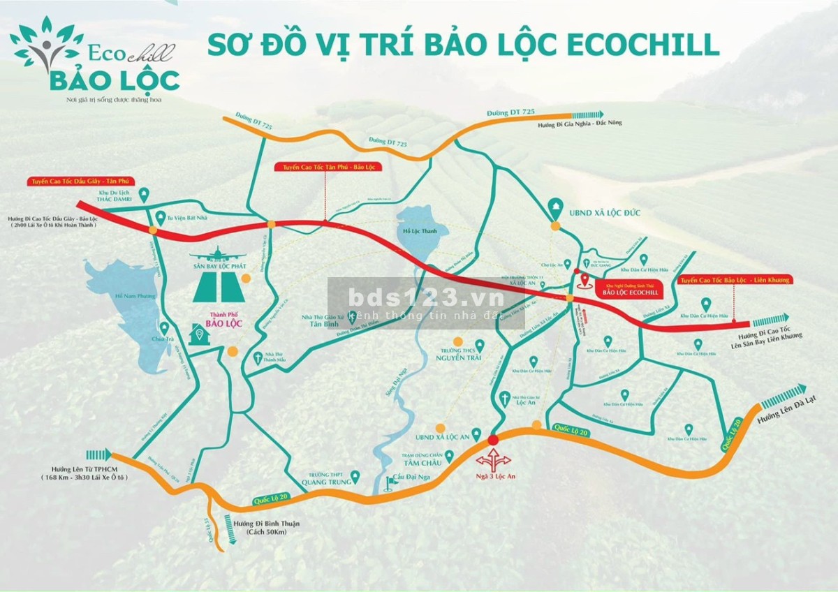 Khu nghĩ dưỡng Bảo Lộc Eco Chill hạ tầng hoàn thiện
