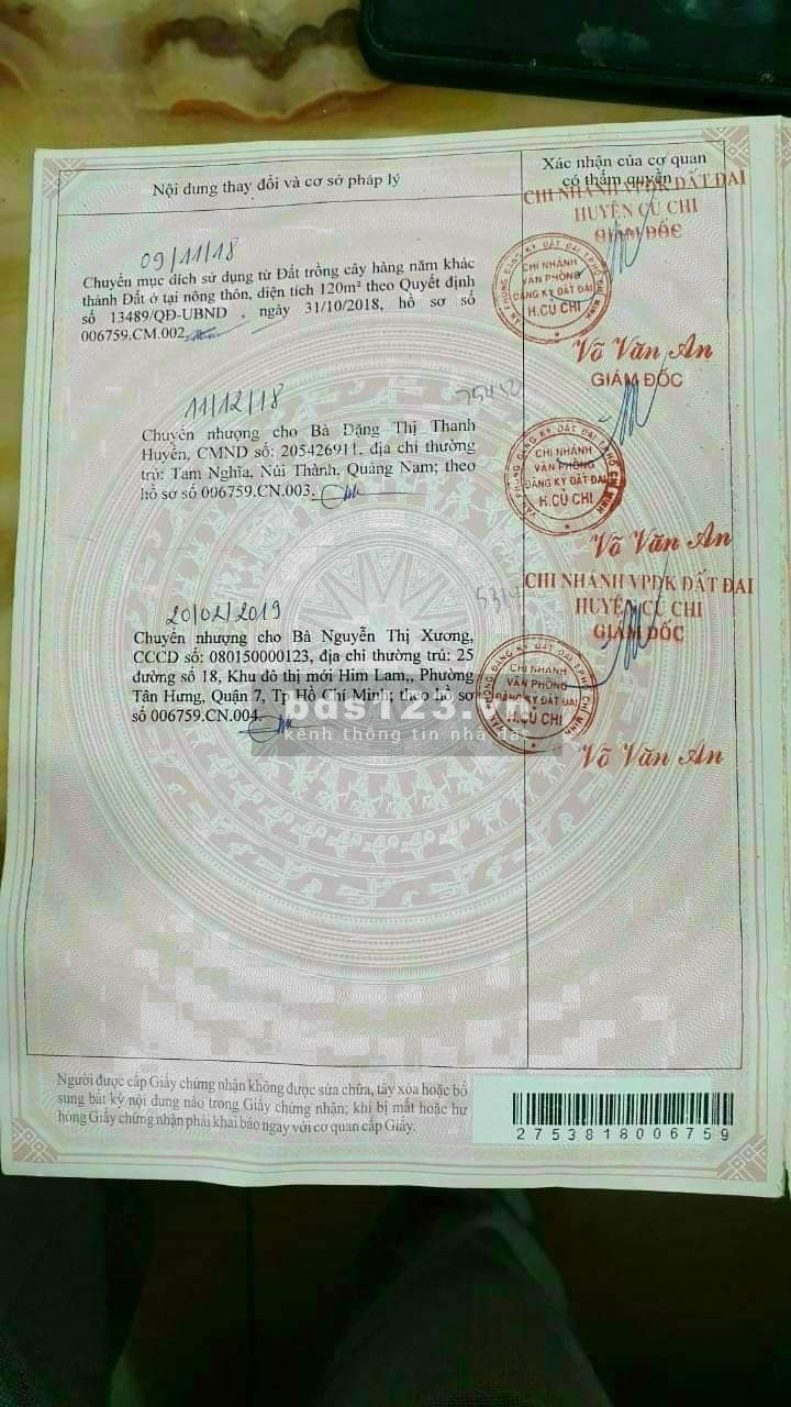Bán đất mặt tiền TL7 đối diện chợ Phước Thạnh tiện ích xung quanh đủ, giá tốt