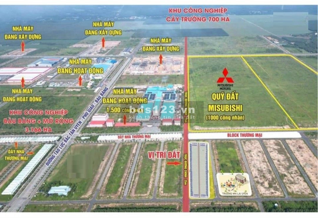 9tr/m2 full Thổ cư, ngay trung tâm công nghiệp Bầu Bàng giá tốt