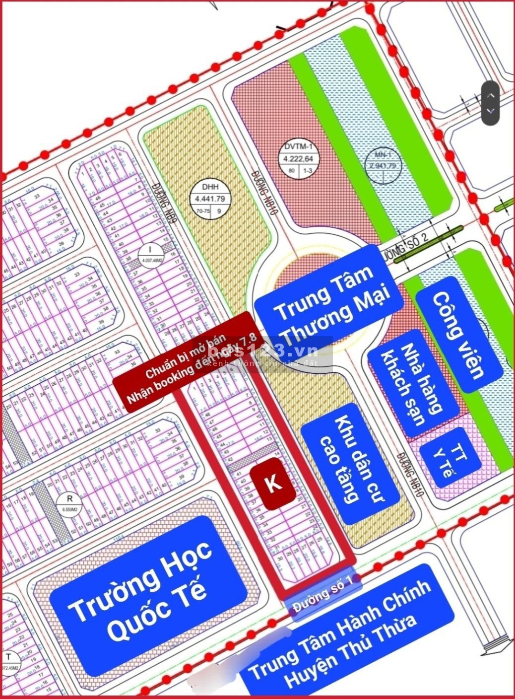 E còn vài nền K (K38,K39,K40) đối diện trường học dự án Garden Riverside - Khu đô thị ven sông
