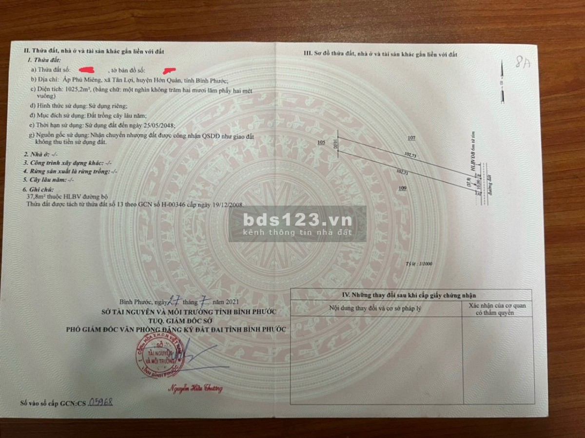 cần bán đất sào chính chủ sỗ sẵn khu vực bình phước