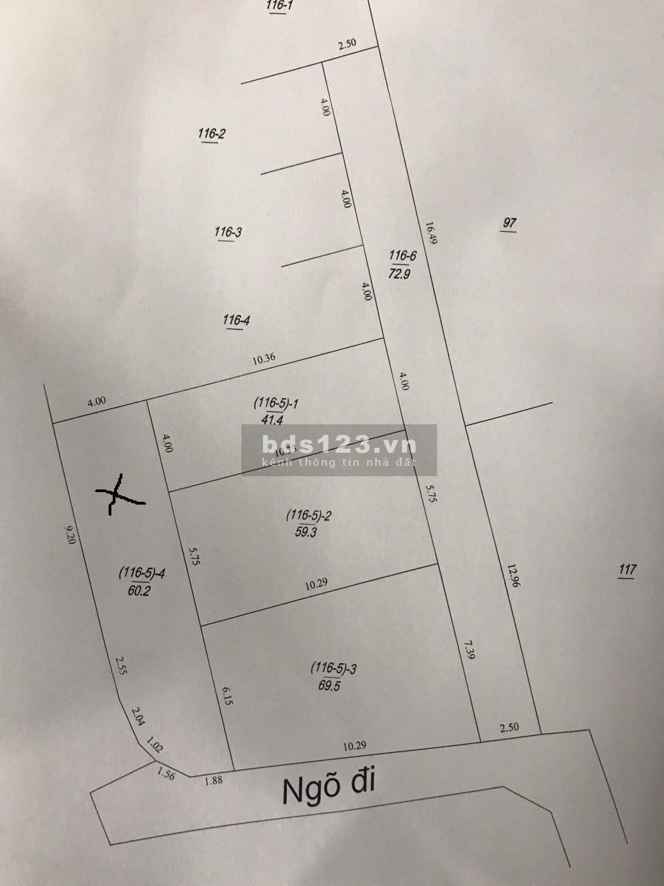 Ban đất Quyết Tiến, Vân Côn, Hoài Đức, 59.3m2, MT5.8m giá 1.75 tỷ, đường vào Ô Tô