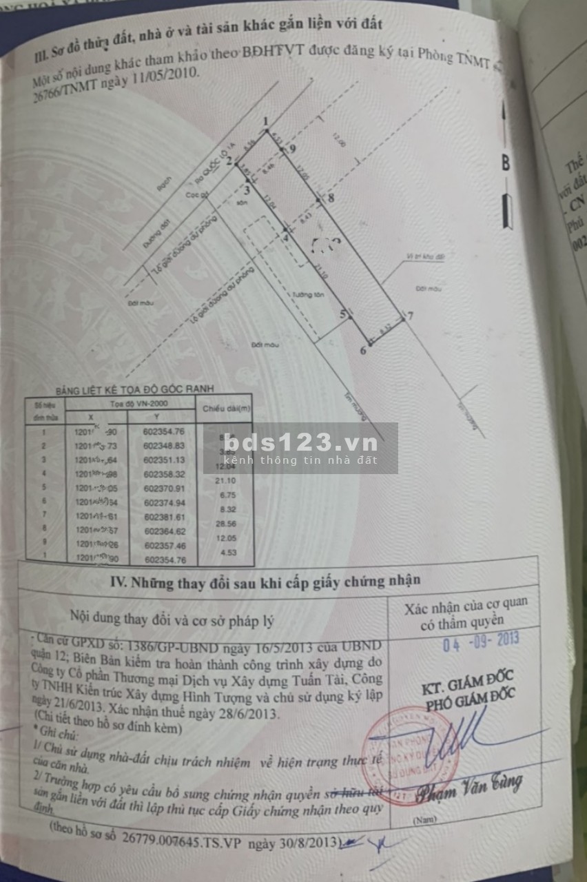 Bán Đất (372m) 8.4x44, An Phú Đông, Quận 12 giá 7.5 tỷ