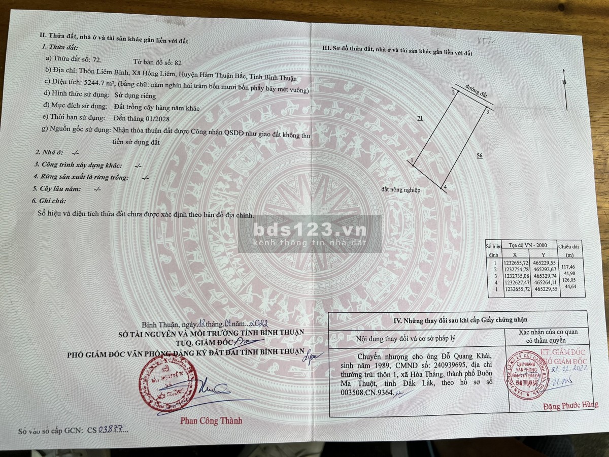 Chính chủ bán lô đất vườn 5244m2 vị trí nằm gần ngõ ra cao tốc 700 mét (Cuối năm 2022 thông xe )