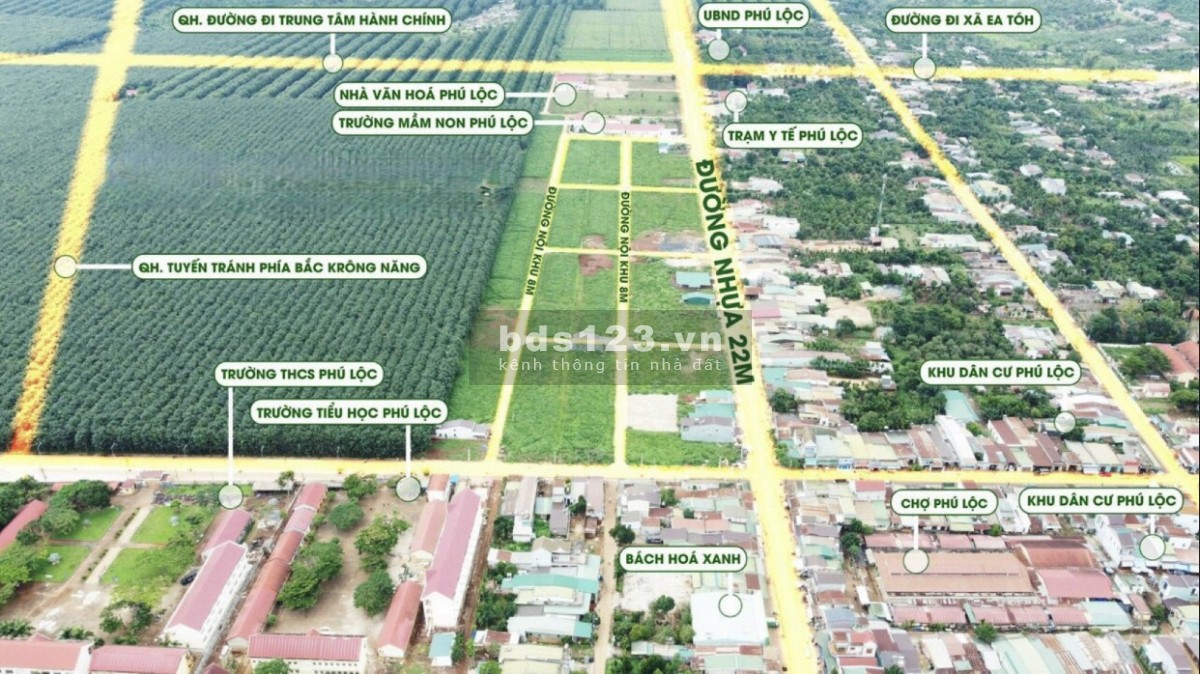 Đất nền sổ đỏ hồ sinh thái Phú Lộc – Krông Năng - Đắk Lắk