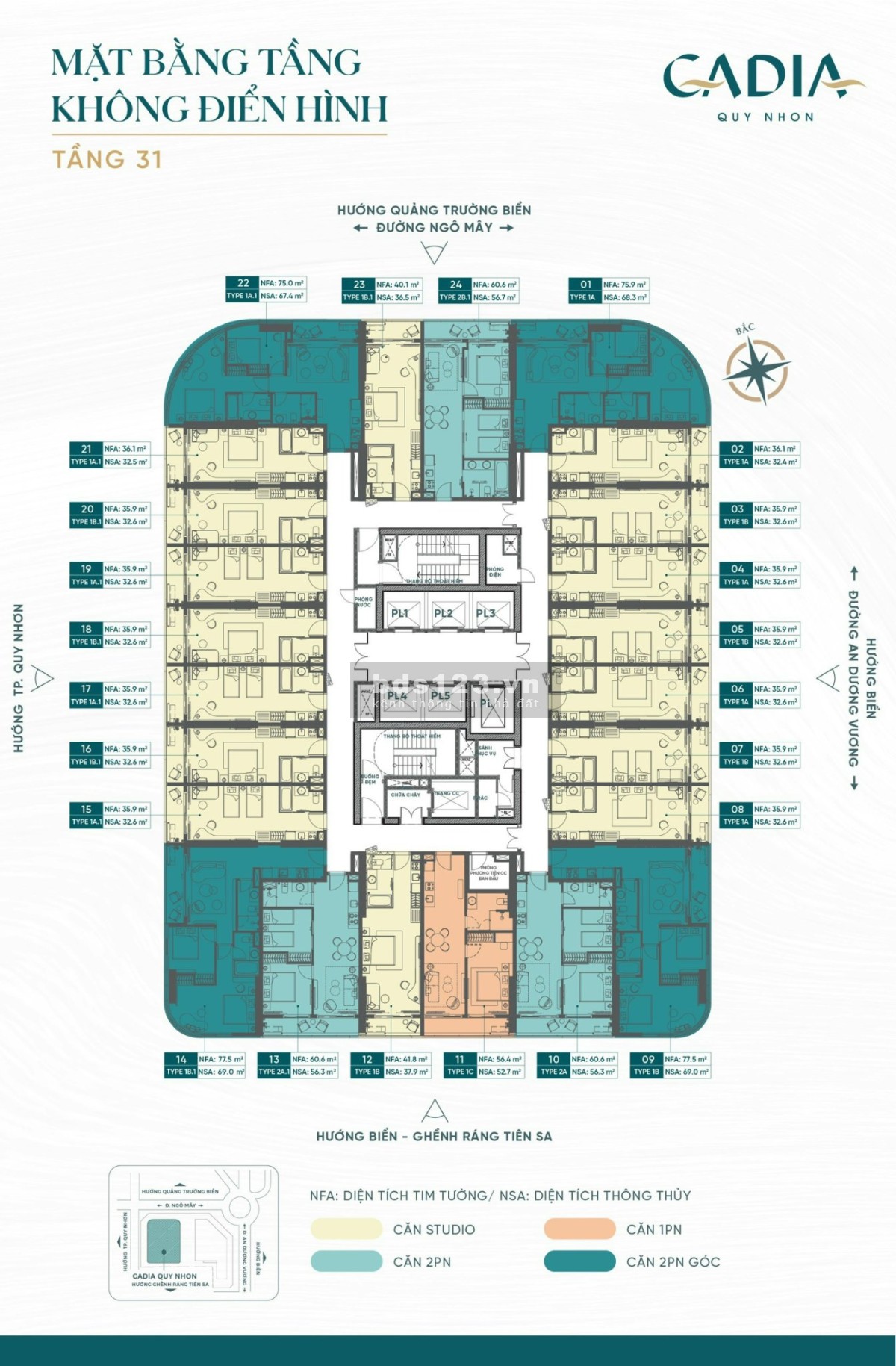 Chính thức nhận cọc CH CADIA Quy Nhơn - Biểu Tượng mới Quy Nhơn 0965268349