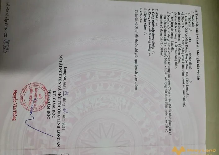 Cần bán mảnh đất tại xã An Ninh Đông Đức Hoà, Long An, sổ sẵn