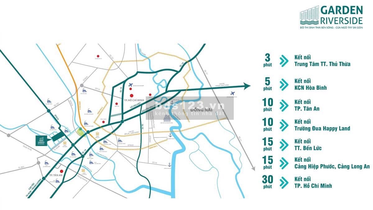 Khu nhà vườn ven sông - Garden Riverside đối diện trung tâm hành chính, Long An