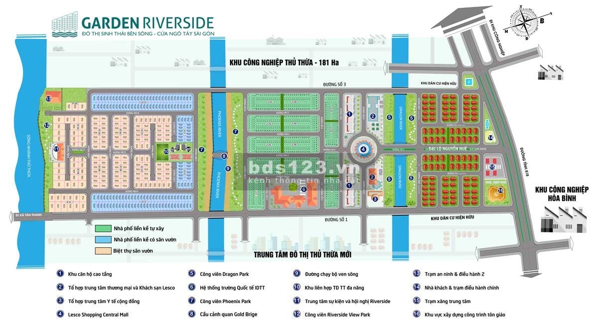 Khu nhà vườn ven sông - Garden Riverside đối diện trung tâm hành chính, Long An
