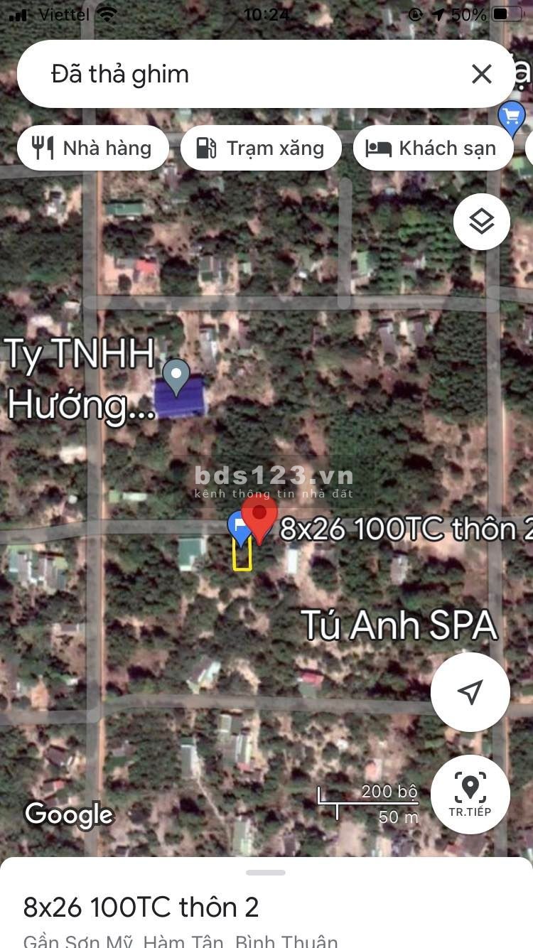 Bán gấp lô đất 8x26m có 100 THỔ CƯ nằm ở thôn 2 vị trí đẹp
