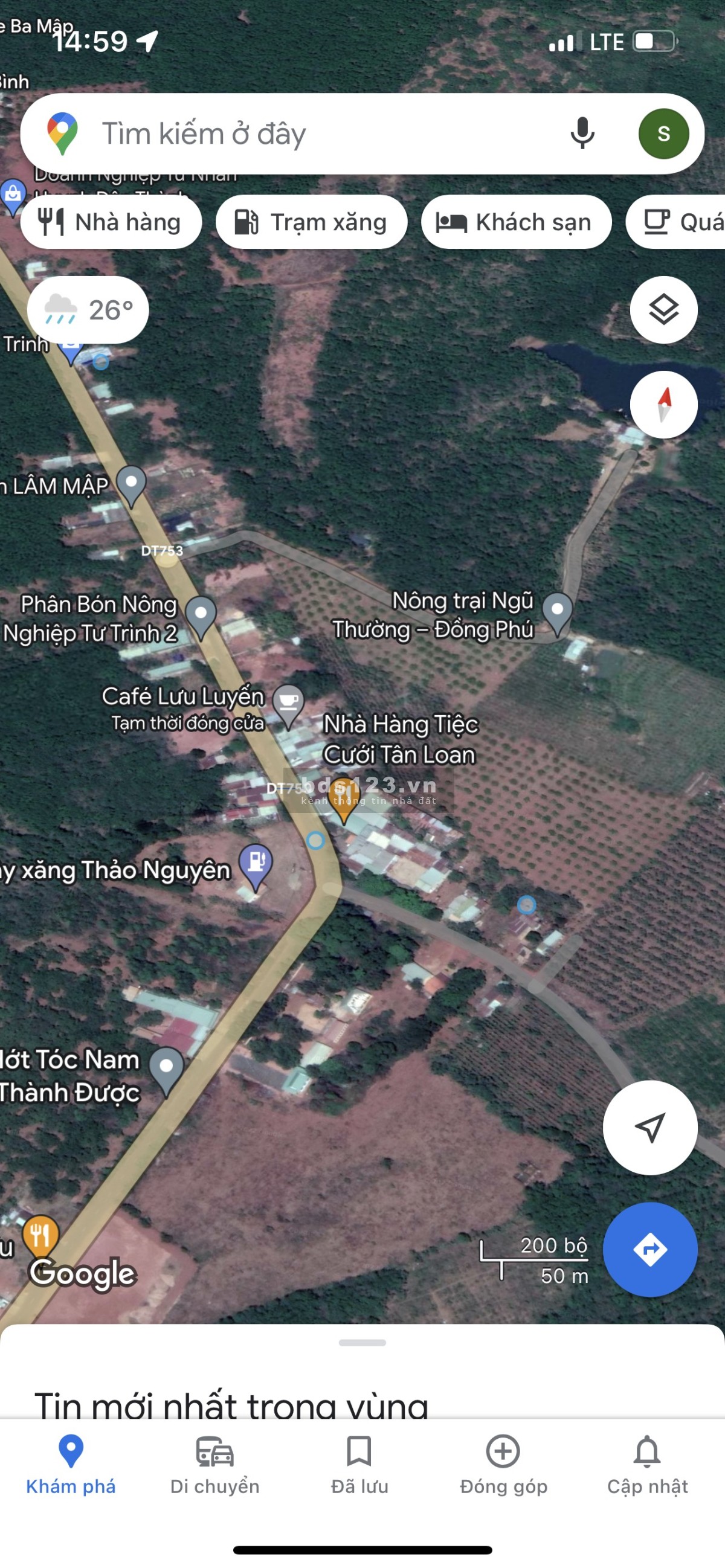Bán đất thổ cư giá F0 cho nhà đầu tư mặt tiền nhựa 19m dân cư mua bán đông đúc