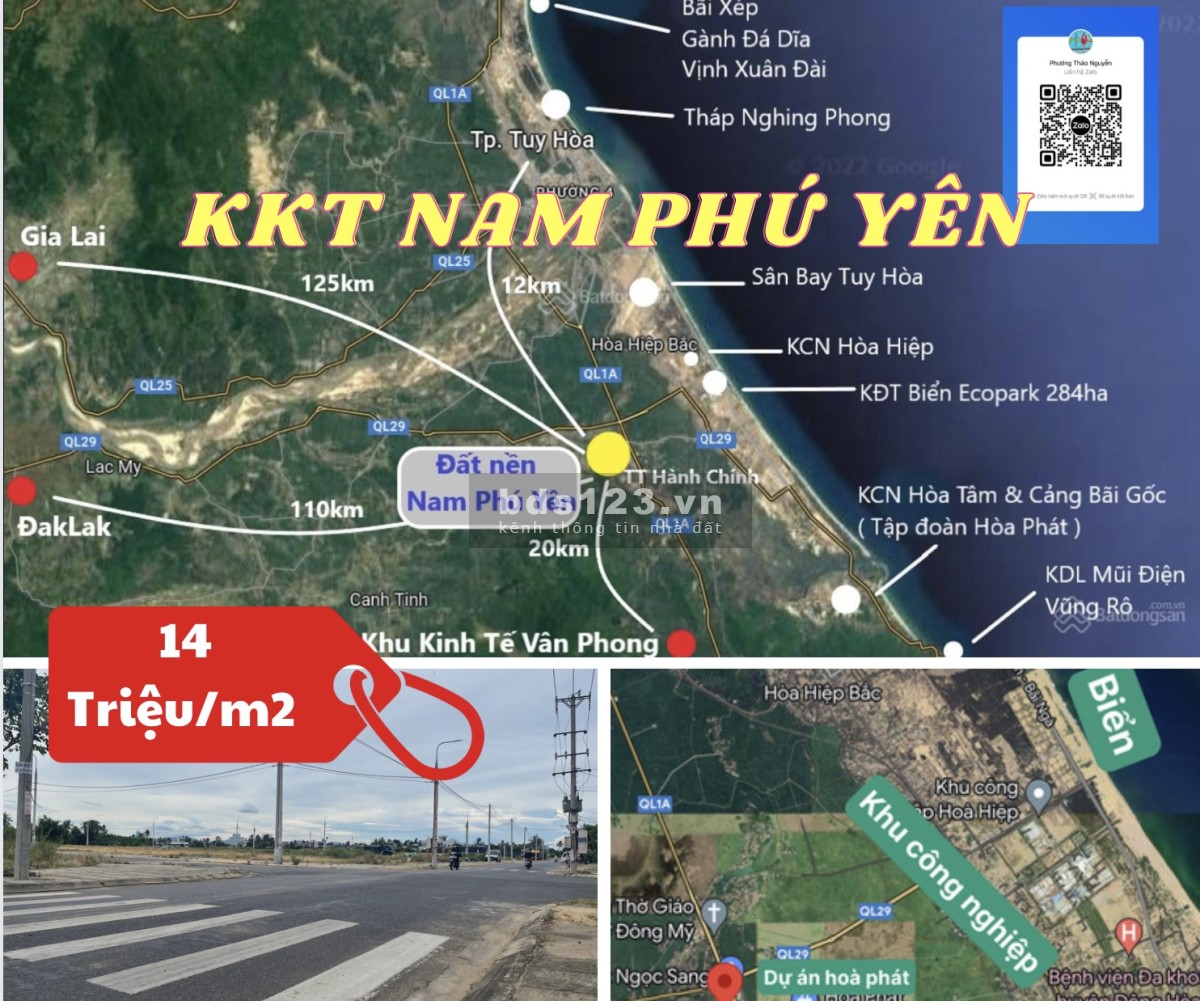 Bán đất nền sổ đỏ gần Sân Bay Tuy Hoà - đất ở 100%, sổ sẳn giá đầu tư