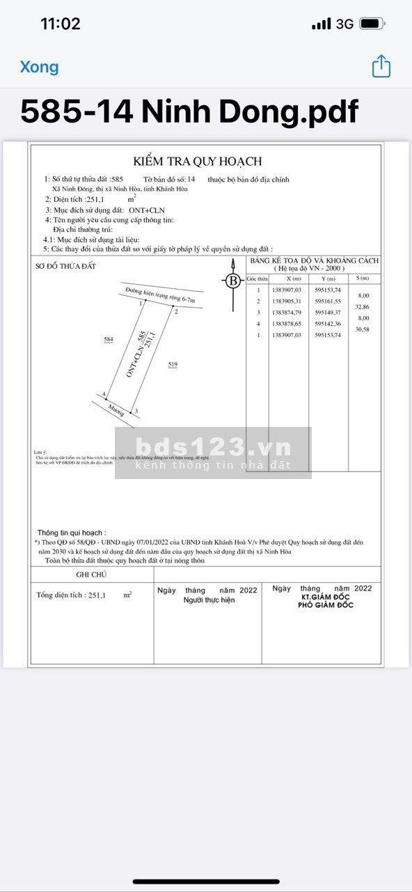 Quang Đông, xã Ninh Đông, TX Ninh Hoà giá đầu tư sinh lời