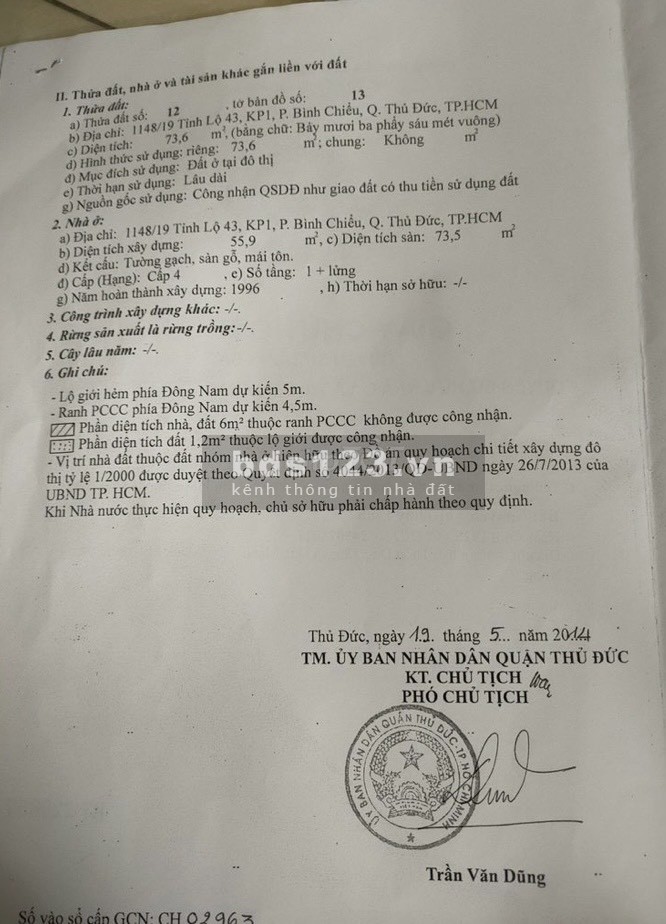 Bán dãy trọ 5 phòng hẻm ba gác 1148/19 Tỉnh Lộ 43, thành phố Thủ Đức
